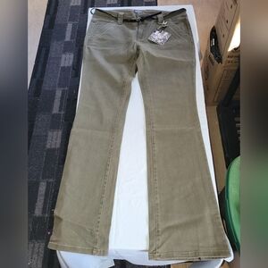 BeBop Green Boot Cut With Belt Size 11